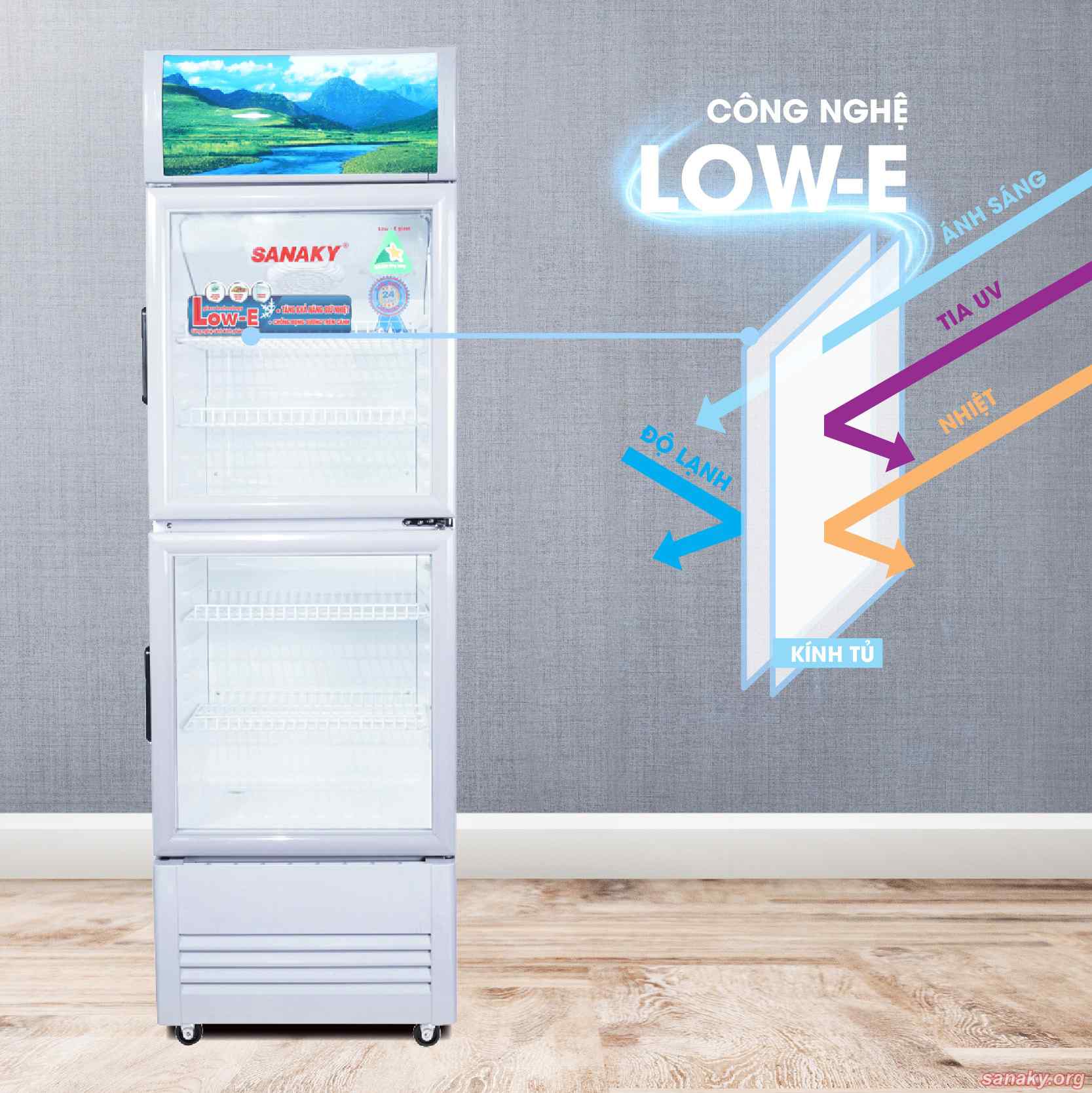 Tủ mát 2 cánh Sanaky 290/350 lít VH-358WL